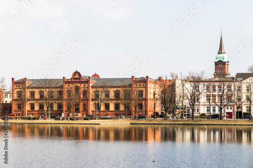 Schwerin, Germany. Views of the Pfaffenteich, a pond lake in the middle of the city photo