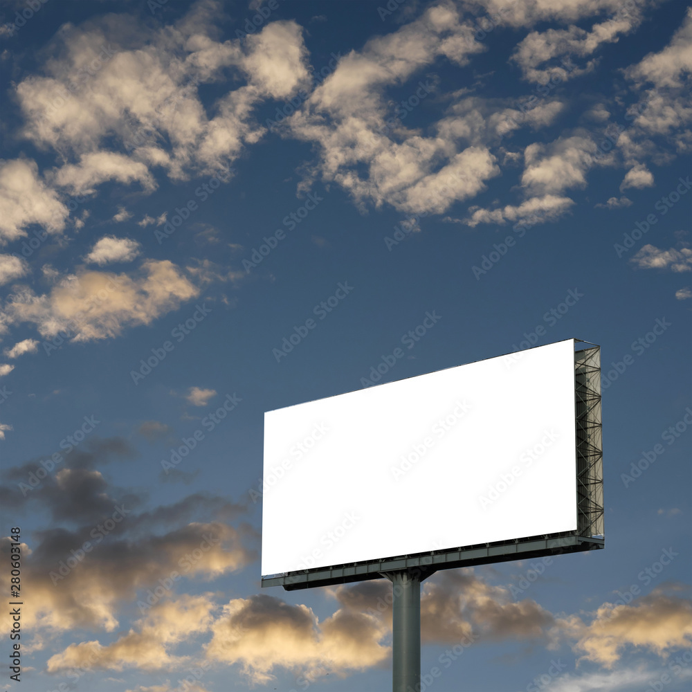 blank billboard with beautiful clouds and sky background blank billboard with beautiful clouds and sky background