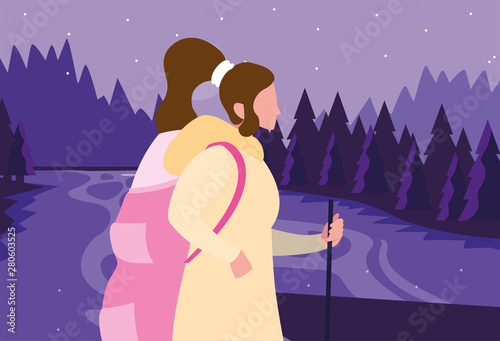 woman with backpack hiking wanderlust
