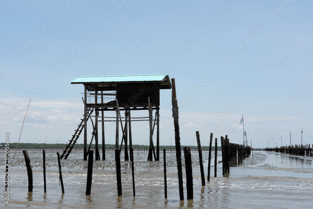 fisherman's house on sea