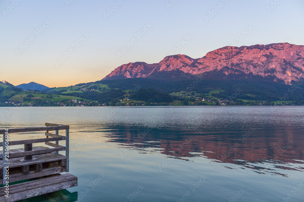 Attersee red mountains