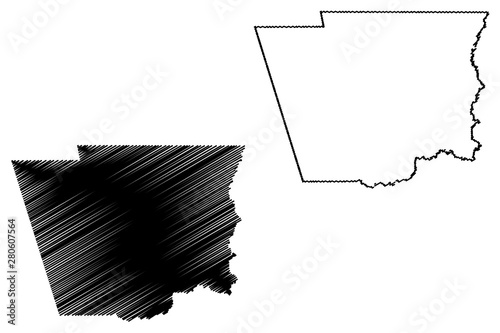 Hardin County, Texas (Counties in Texas, United States of America,USA, U.S., US) map vector illustration, scribble sketch Hardin map photo