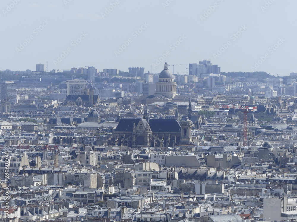 Aerial view of the city from a viewing platform near the Sacré Coeur Basilica