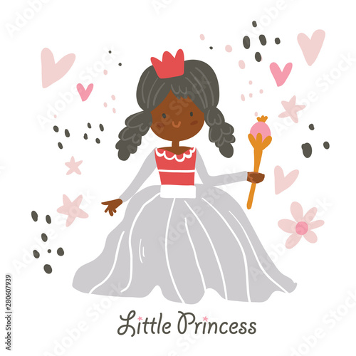 beautiful African American princess vector