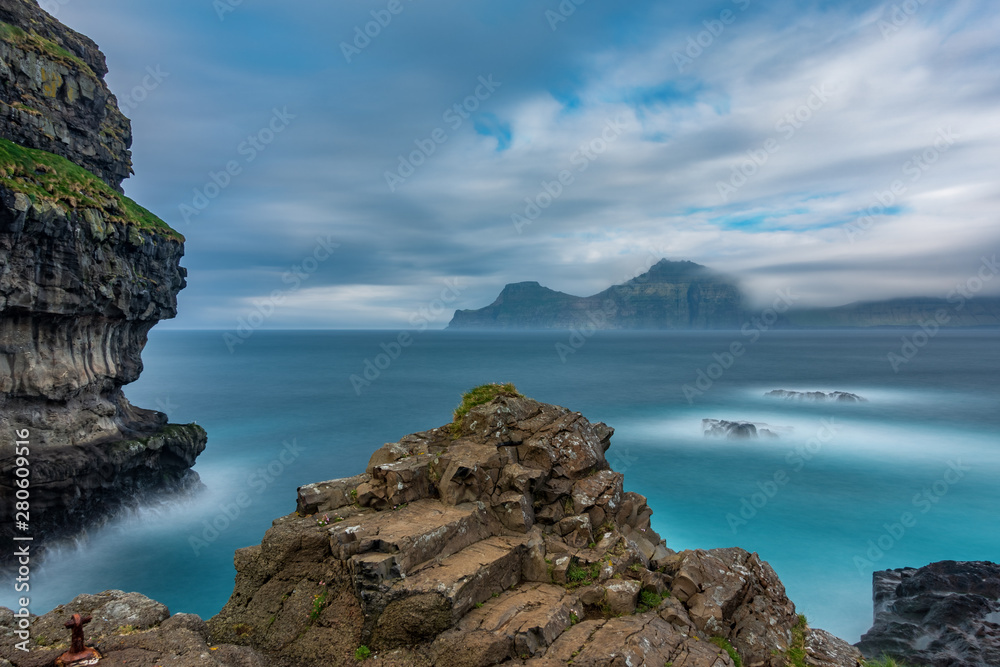 Dramatic ultra long exposure of viewpoint over the ocean