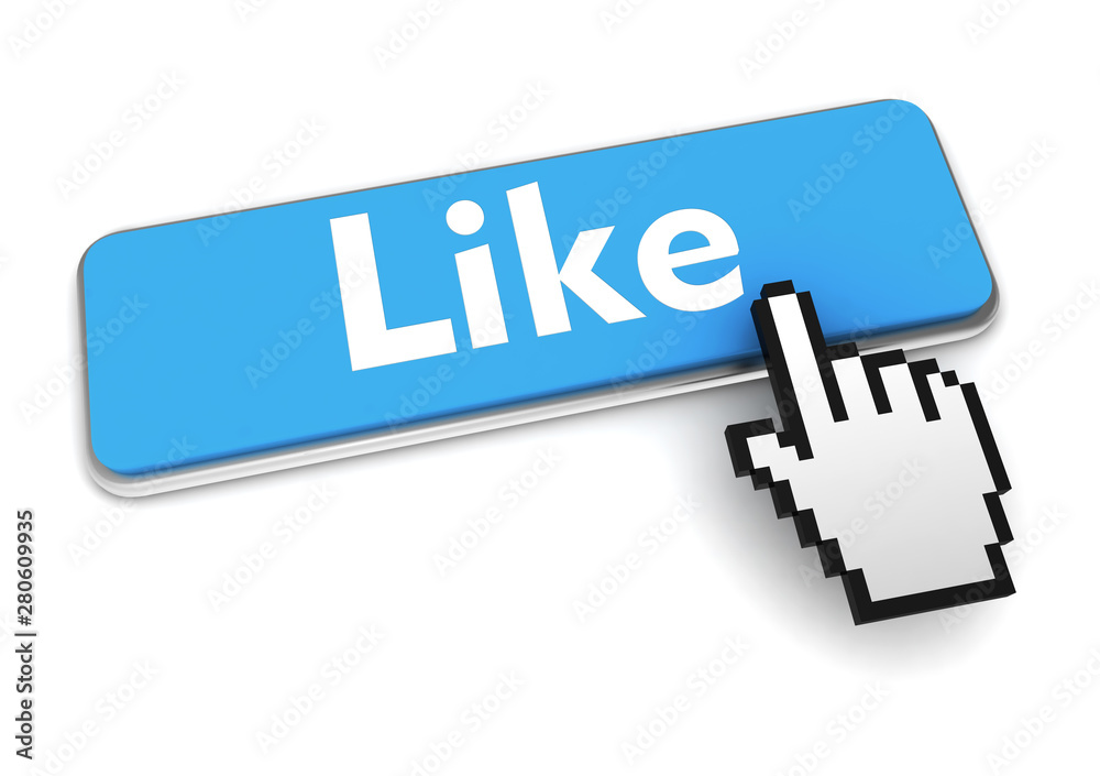 like push button concept 3d illustration like push button concept 3d illustration