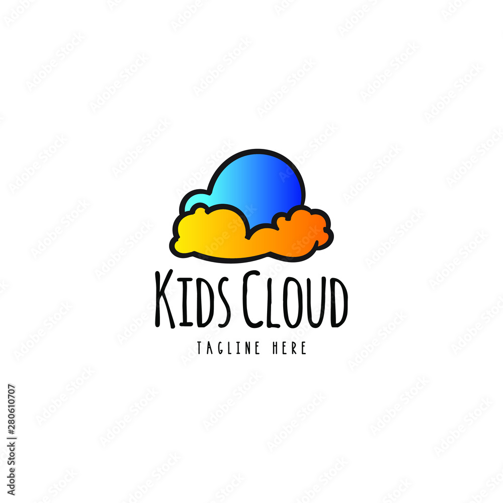 Cloud logo for kids related product or children book Cloud logo for kids related product or children book