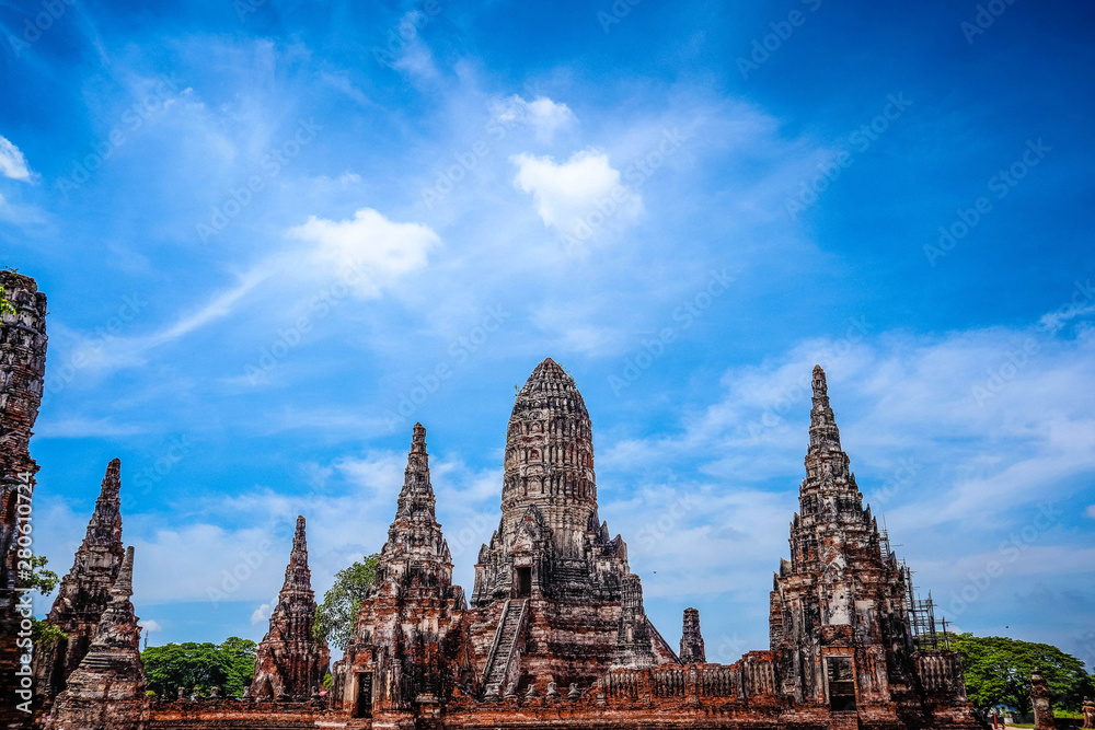 The Buddha statue and ancient remains The Buddha statue and ancient remains