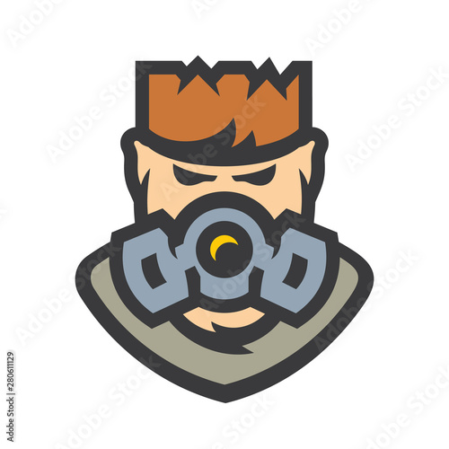 Nuclear post-apocalypse survivor Vector Cartoon illustration