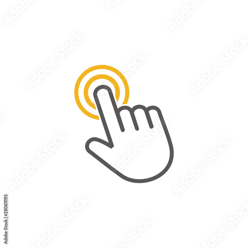 Hand cursor icon symbol vector. for web and mobile