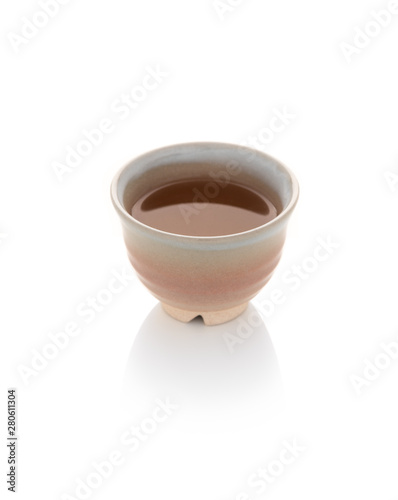 tea in Japan cup on isolated white background