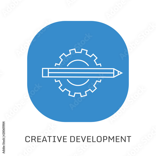Creative process, flat design thin line banner, usage for e-mail newsletters, web banners, headers, blog posts, print and more