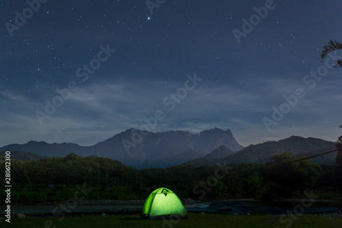 camping in the mountains