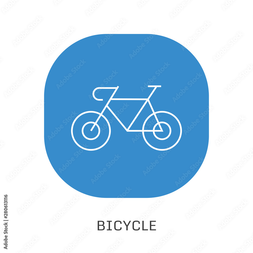 Fototapeta premium Black isolated outline icon of bicycle on white background. Line Icon of bike.
