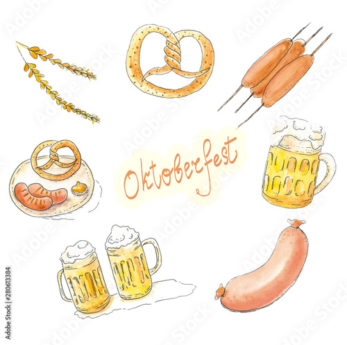 Oktoberfest beer and snacks