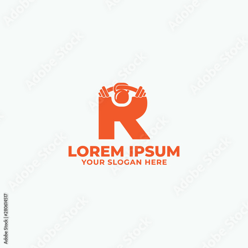 R latter/Fitness logo design template for use any purpose
