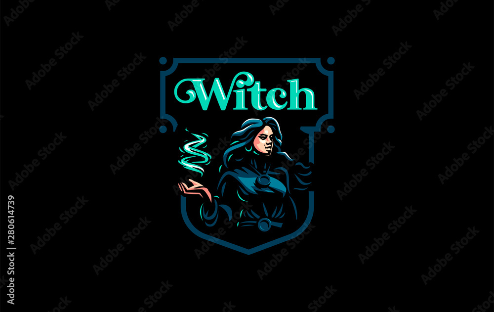 Witch gypsy with flowing hair.