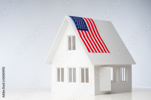 USA flag on the layout of t...