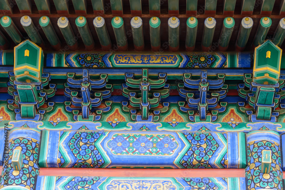 DEtails der Dachdeckung in Peking, verbotene Stadt