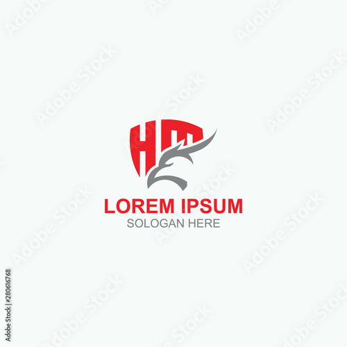 HM hawk logo design template for use any purpose