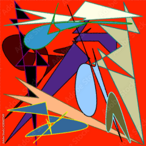 Cubism style draw  illustra...