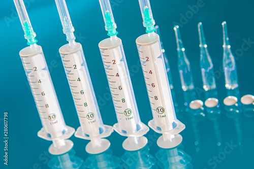 Medical syringes, ampoules ...