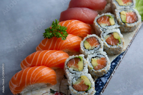 Gourmet sushi from a sustainable farm, isolated 
