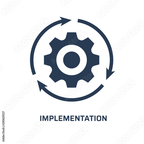 Implementation icon. Trendy modern flat vector implementation icon on white background from general collection, vector illustration