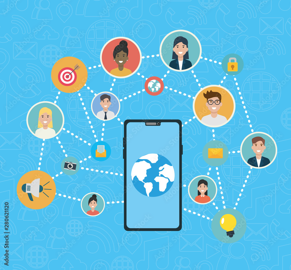 social network media flat design social network media flat design