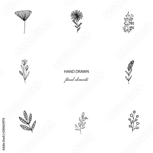 Simple Boho Flower Logo element. Logo for boutique, floral shop, artist, eco product, organic shop.