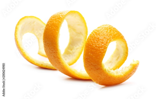 Orange peel isolated on white background