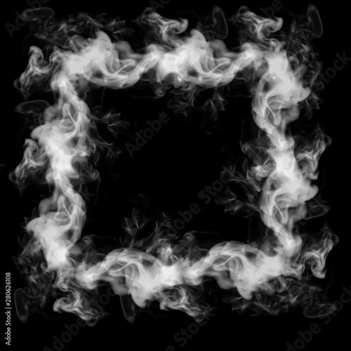 Smoke/ Fire frame design. 3d illustration.