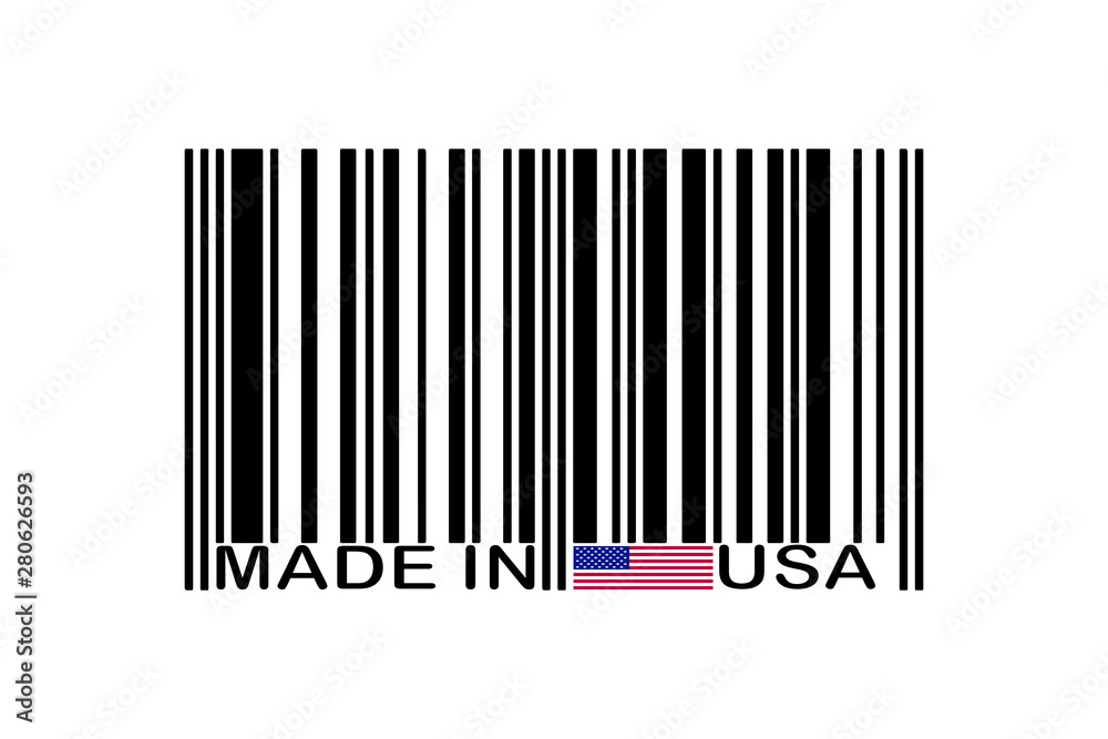 Barcode Made in USA - Vector illustration design for poster, textile, banner, t shirt graphics, fashion prints, slogan tees, stickers, cards, decoration, emblem and other creative uses Barcode Made in USA - Vector illustration design for poster, textile, banner, t shirt graphics, fashion prints, slogan tees, stickers, cards, decoration, emblem and other creative uses