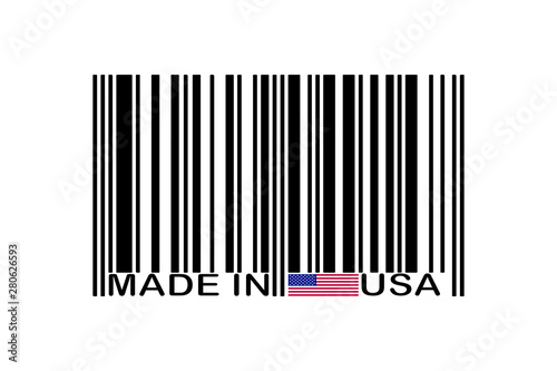 Barcode Made in USA -  Vector illustration design for poster  textile  banner  t shirt graphics  fashion prints  slogan tees  stickers  cards  decoration  emblem and other creative uses