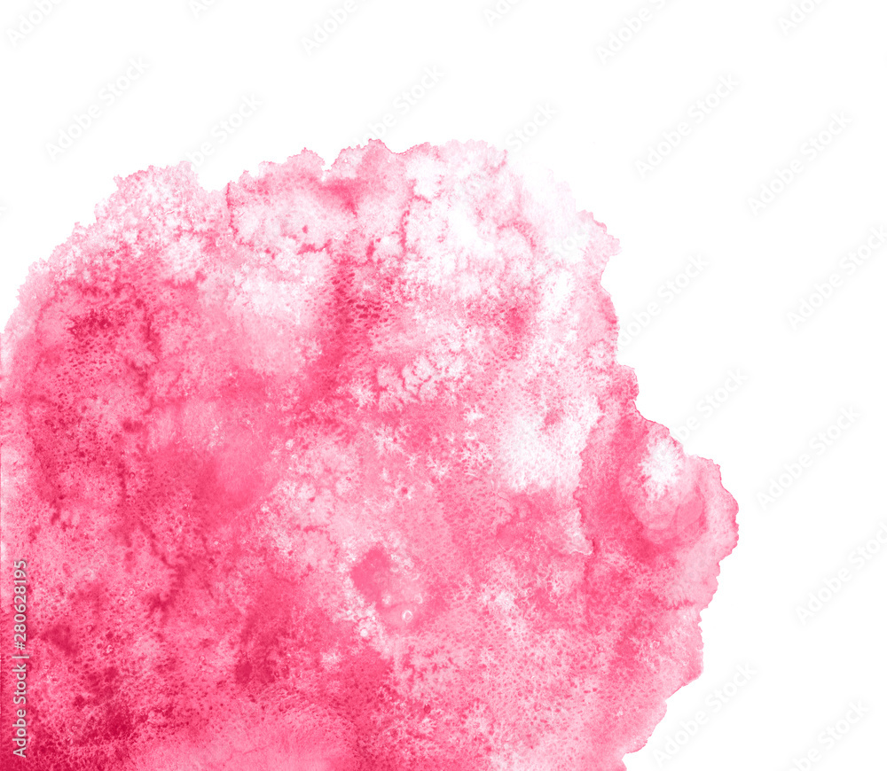 Watercolor splash isolated on white. Hand painted texture for your design.