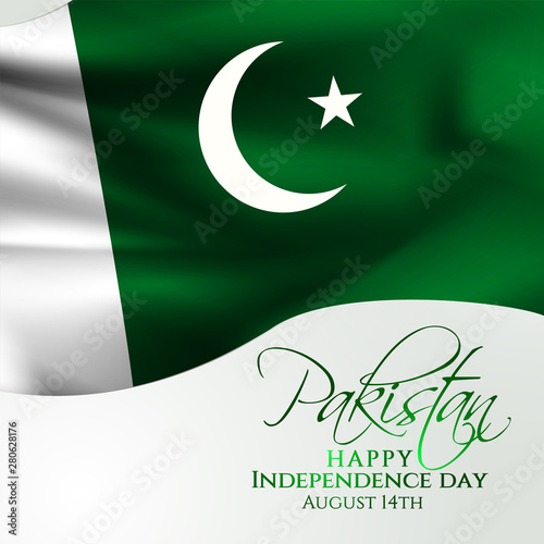 vector festive illustration of independence day in Pakistan celebration on August 14. vector design elements of the national day. holiday graphic icons. National day