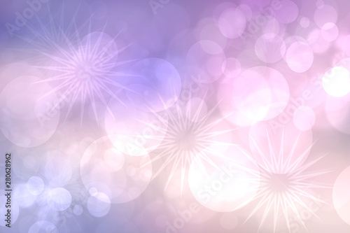 Pink party invitation background. Abstract delicate light pink bokeh texture with three large stars. Beautiful backdrop for design of invitation for various holidays. Card concept.