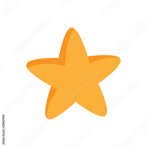 Cute star vector icon. Flat design cartoon style.