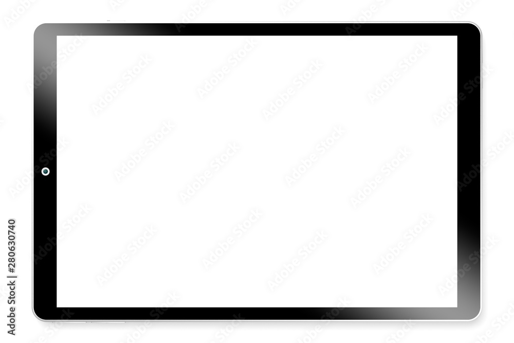 3D brandless tablet with empty screen isolated on white background 3D brandless tablet with empty screen isolated on white background