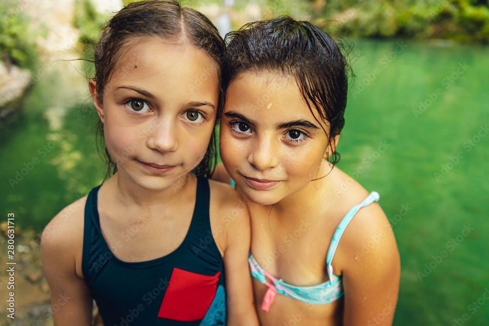 Two cute little girls Stock Photo