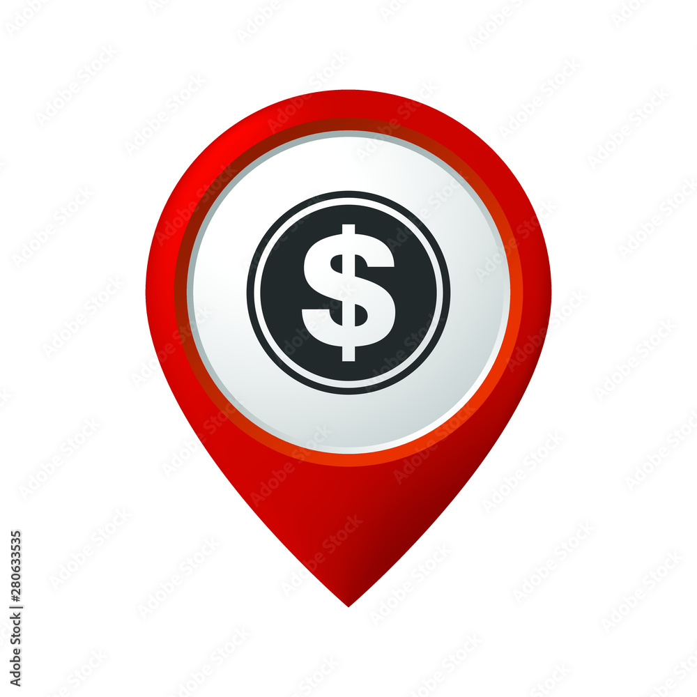 Map Pin Pointer Money dollar sign icon Map Pin Pointer Money dollar sign icon