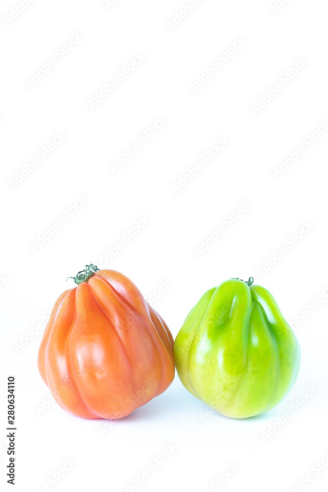 Red Beef Tomato isolated on white background with shadow Red Beef Tomato isolated on white background with shadow