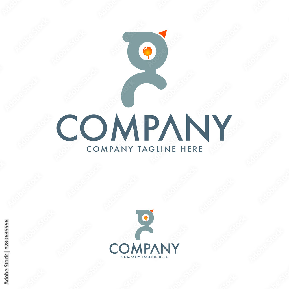 Naklejka premium Creative letter G logo. Chick and Bird Logo. G Bird Logo