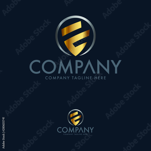 Creative Letter E and Shield Logo Design