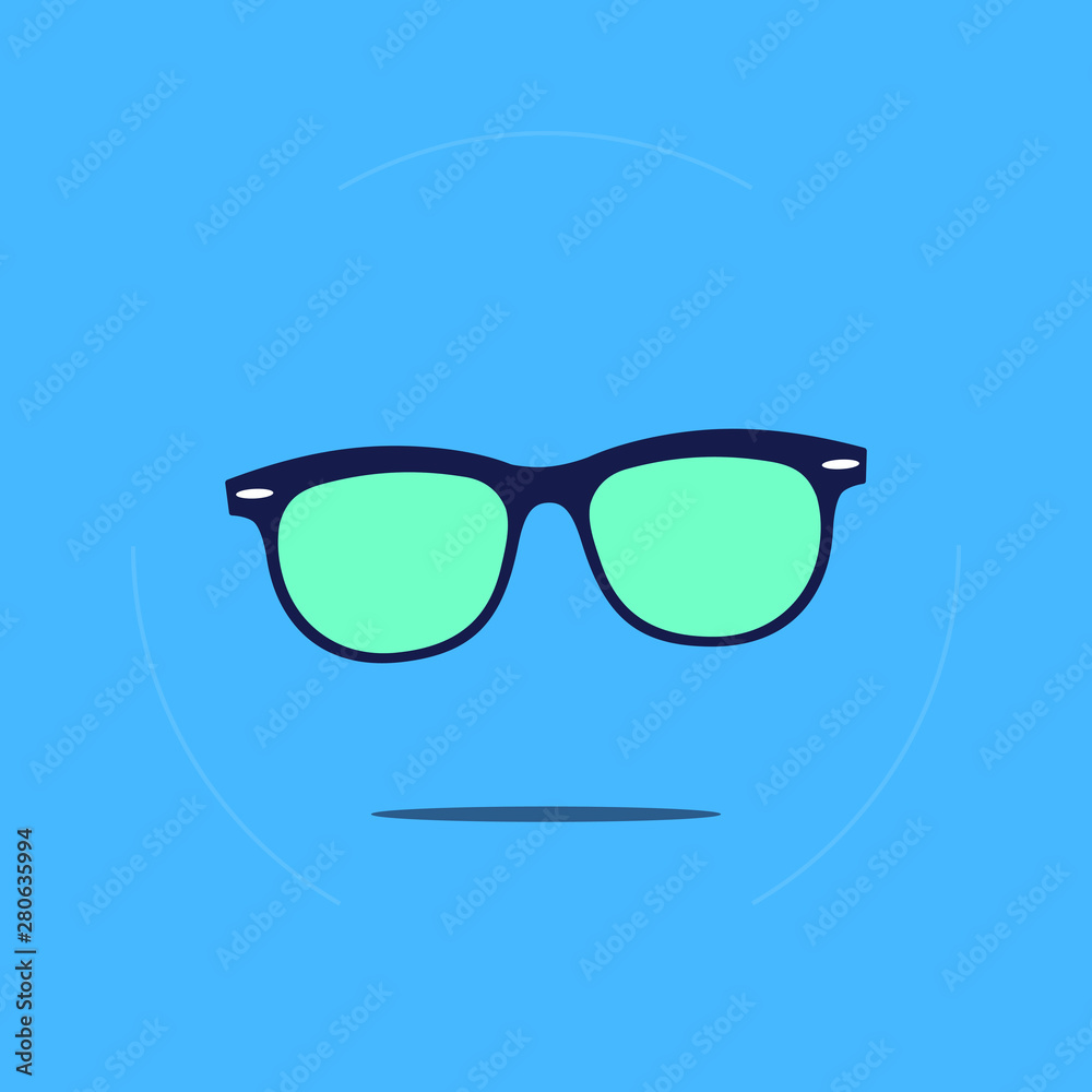 eyeglasses flat icon for app and website