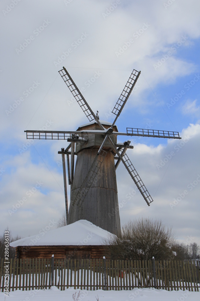 Windmill nearby Istra town in Moscow region of Russia