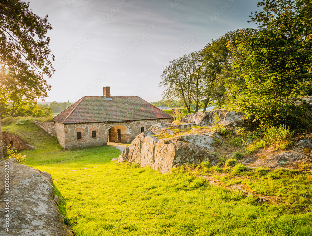 Obraz premium Gamle Fredrikstad, Kongsten, fort, gród, królewski, zamek, pałac, forteca, Norge, Norway, Norwegia 