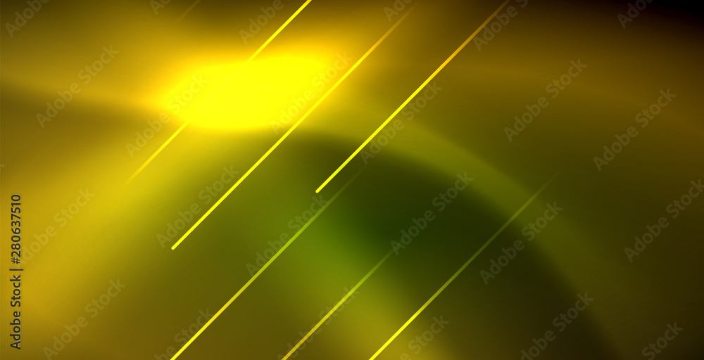 Neon glowing wave, magic energy and light motion background Neon glowing wave, magic energy and light motion background