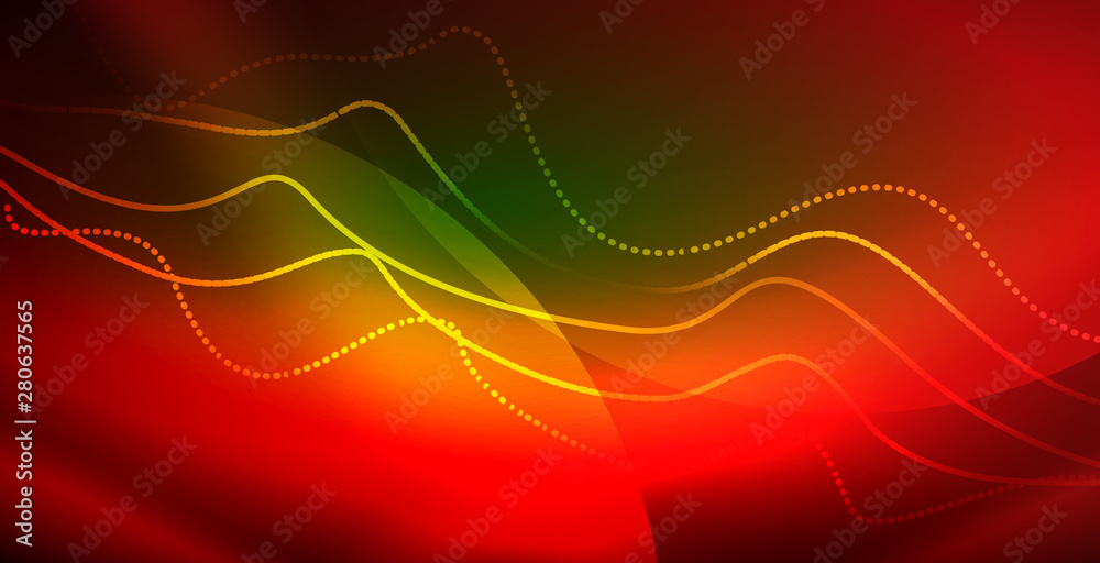 Glowing abstract wave on dark, shiny motion, magic space light. Techno abstract background Glowing abstract wave on dark, shiny motion, magic space light. Techno abstract background