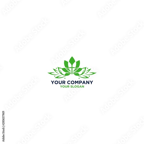 Flower Church Logo Design Vector